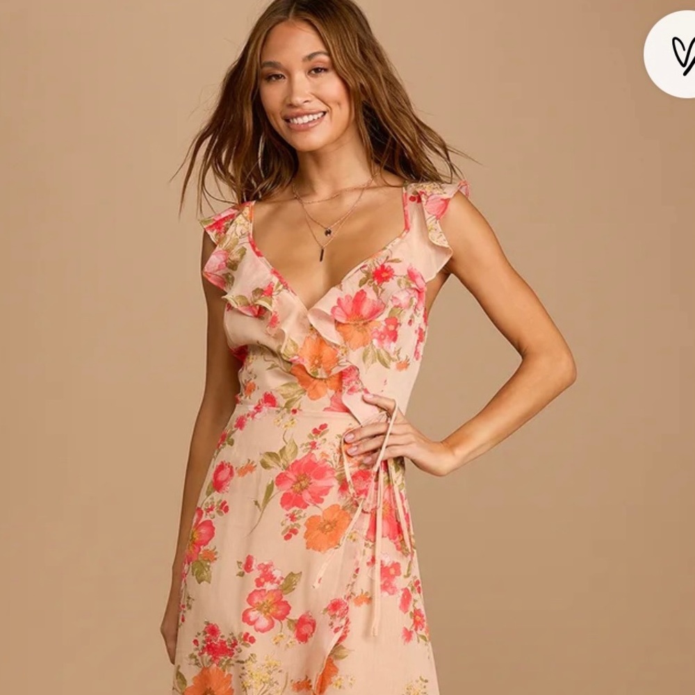 Floral wrap dress.